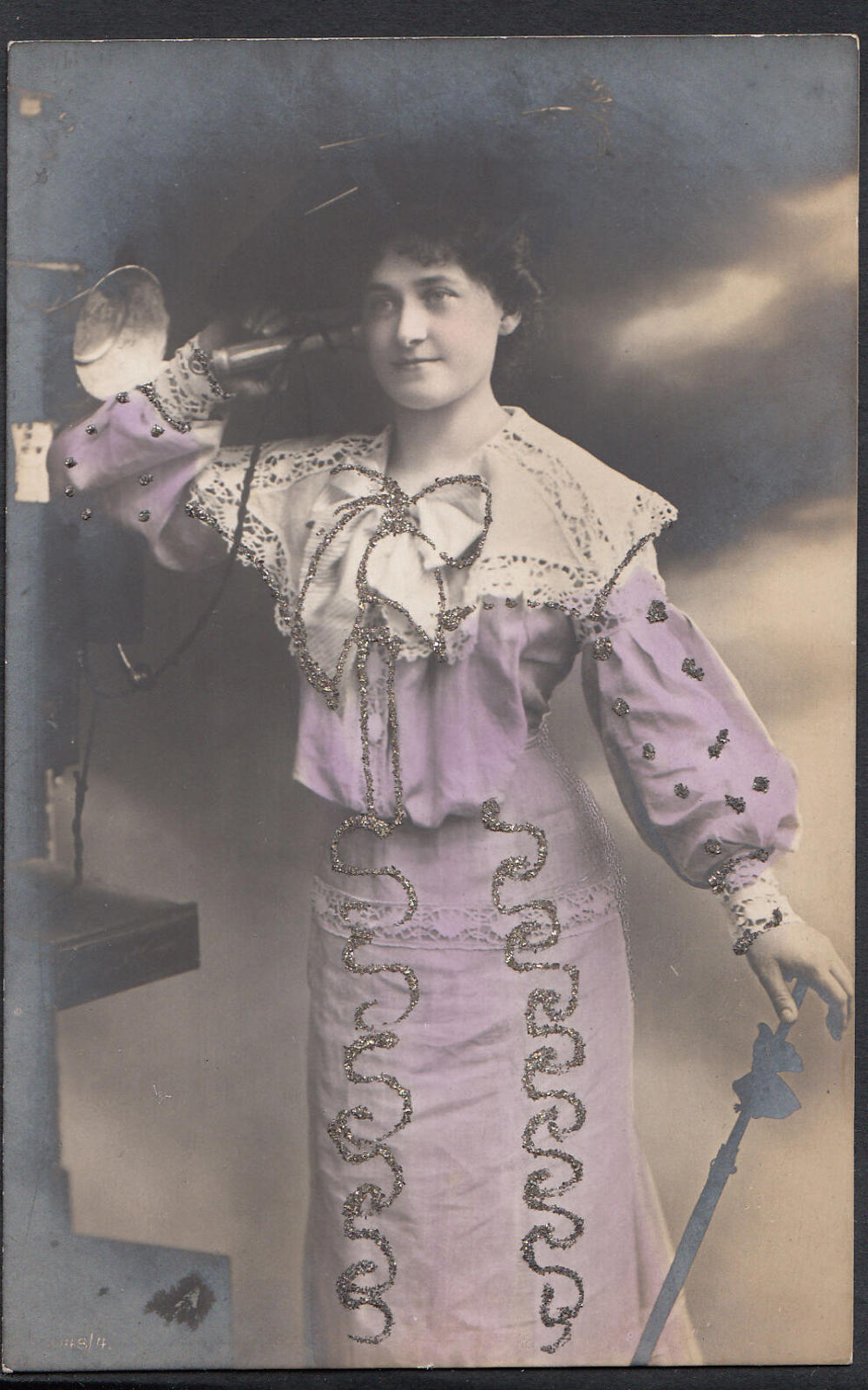 Glamour Postcard - Elegantly Dressed Lady Using The Telephone 1963