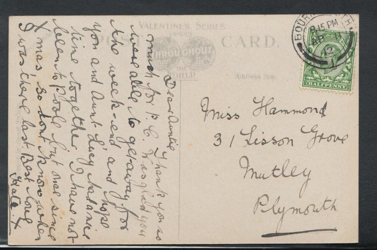 Dorset Postcard - Boscombe Chine, Bournemouth RS10060