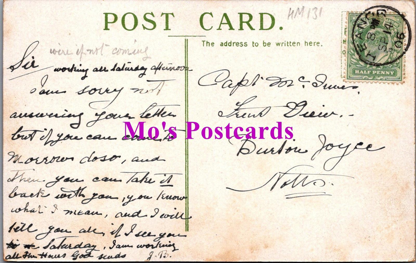 Kent Postcard - Westgate, Canterbury. Posted 1906 - HM131