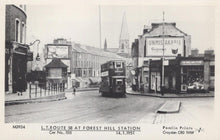 Load image into Gallery viewer, London Postcard - Lewisham, Tram Route at Forest Hill Station in 1951 - XT3