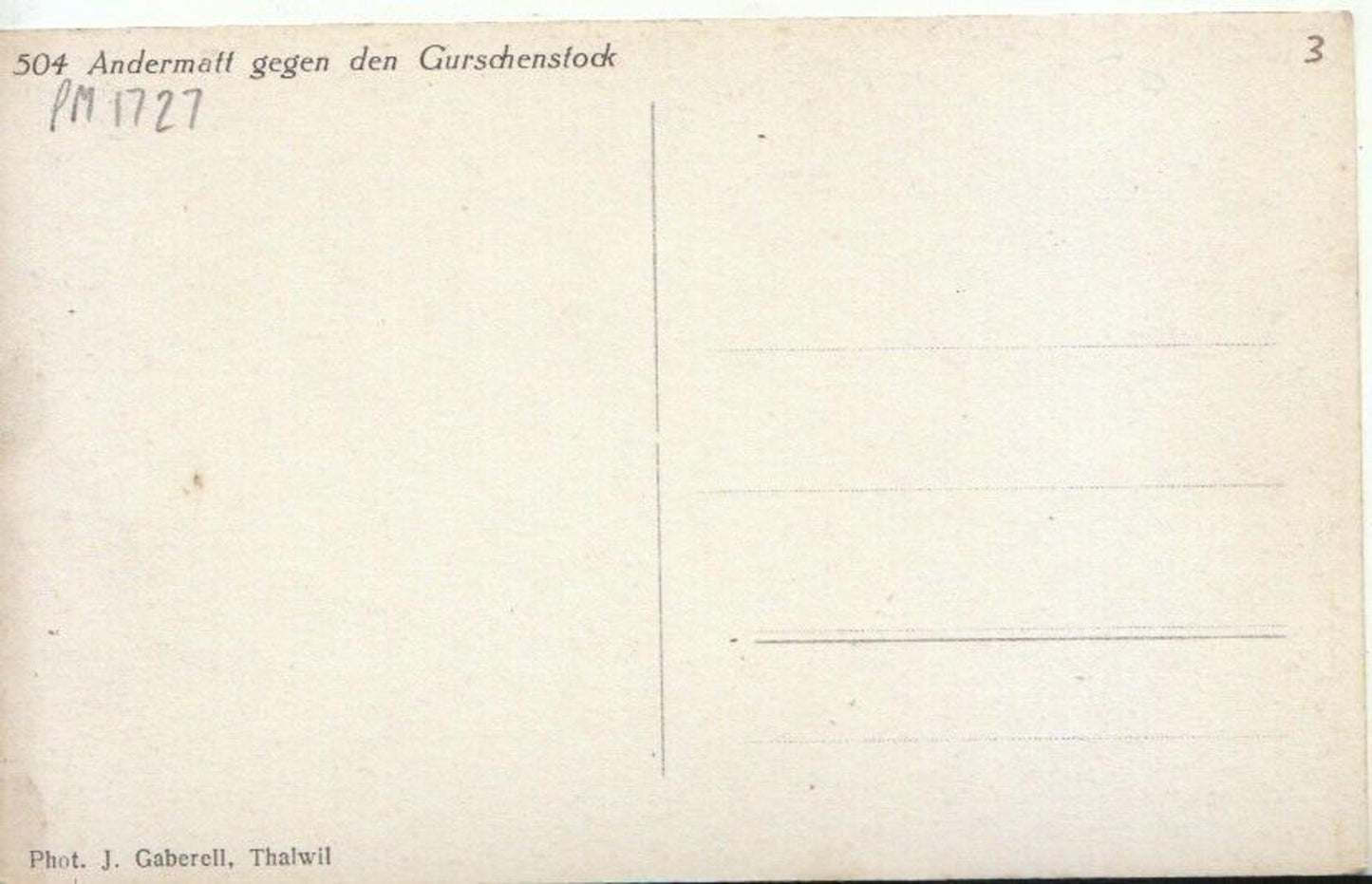 Switzerland Postcard - Andermatt Gegen Den Gurschenstock TZ12153