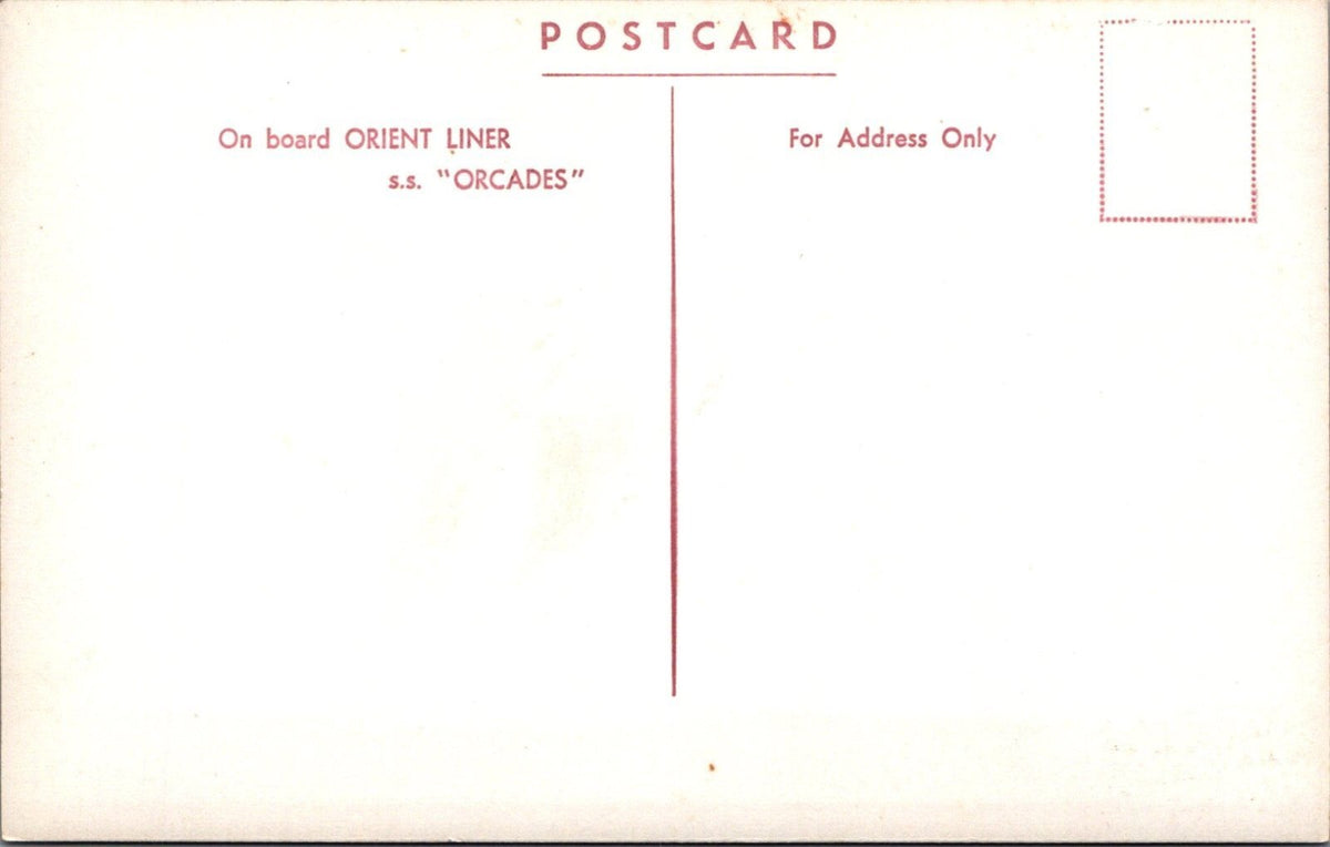 Shipping Postcard: SS Orcades Orient Liner First Class Games Deck Funnel XT5533