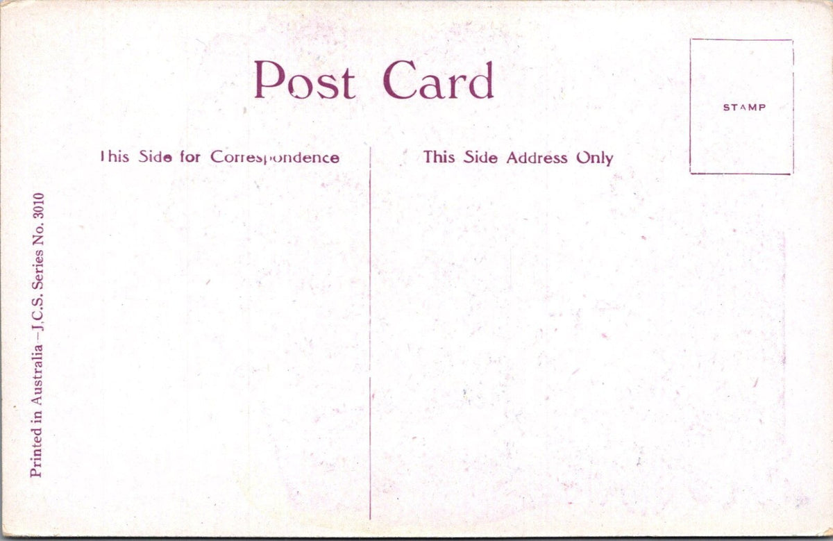 Birthday Postcard: Sailboat Sunset Roses Pansies Poem Australia XT3640
