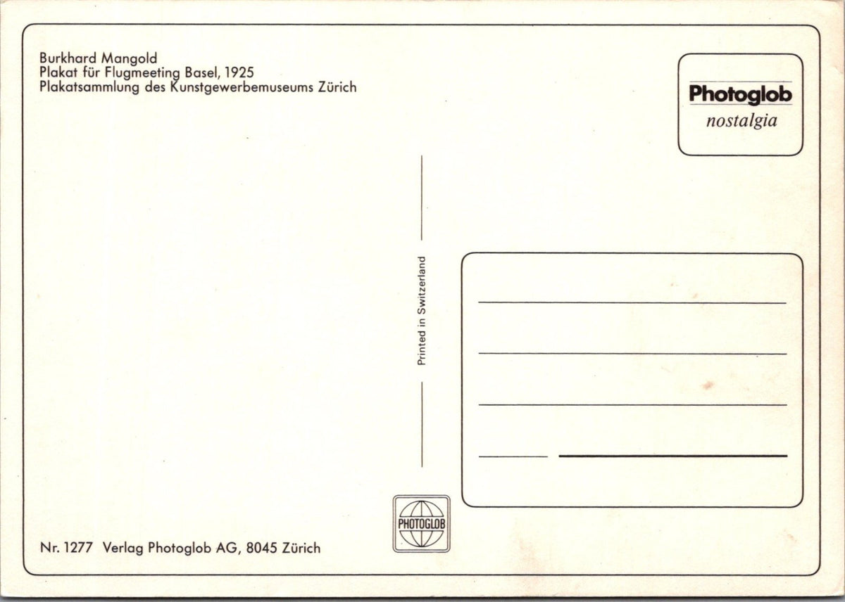 Aviation Postcard: Switzerland Flugplatz Basel Grosses Flugmeeting 1925 Art XT5212