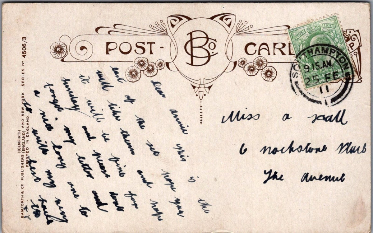 Religious Postcard:Jesu Lover Of My Soul Christian Hymn Bamforth Art 1911 XT5328
