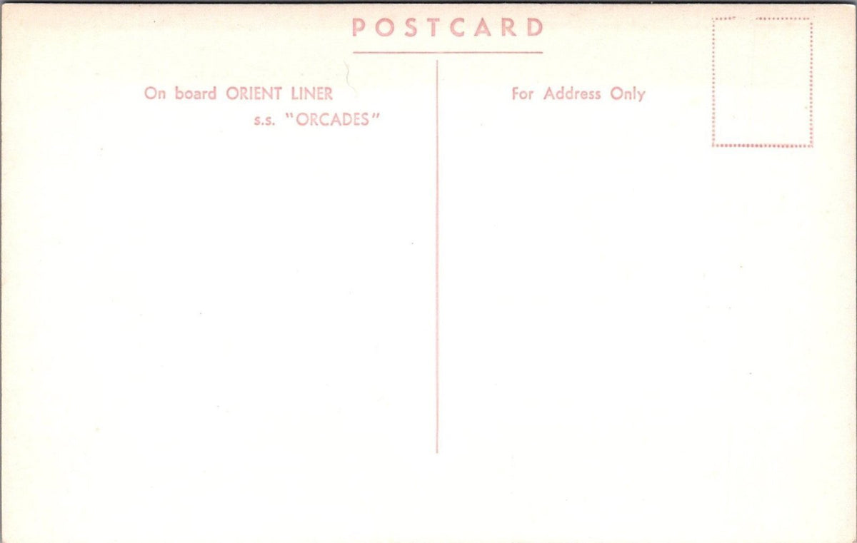 Shipping Postcard: SS Orcades Orient Liner Passenger Ship Close Up Funnel XT5532