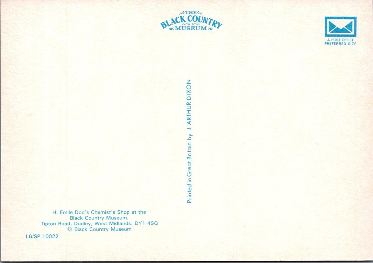 West Midlands Postcard:Black Country Museum Emile Doo Chemist Shop 1980’s XT4087