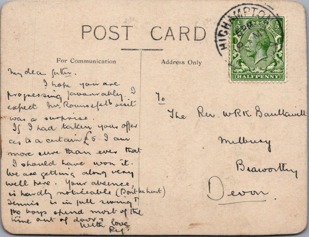 Devon Postcard: Highampton Large Country House Rural Scene RPPC XT5629