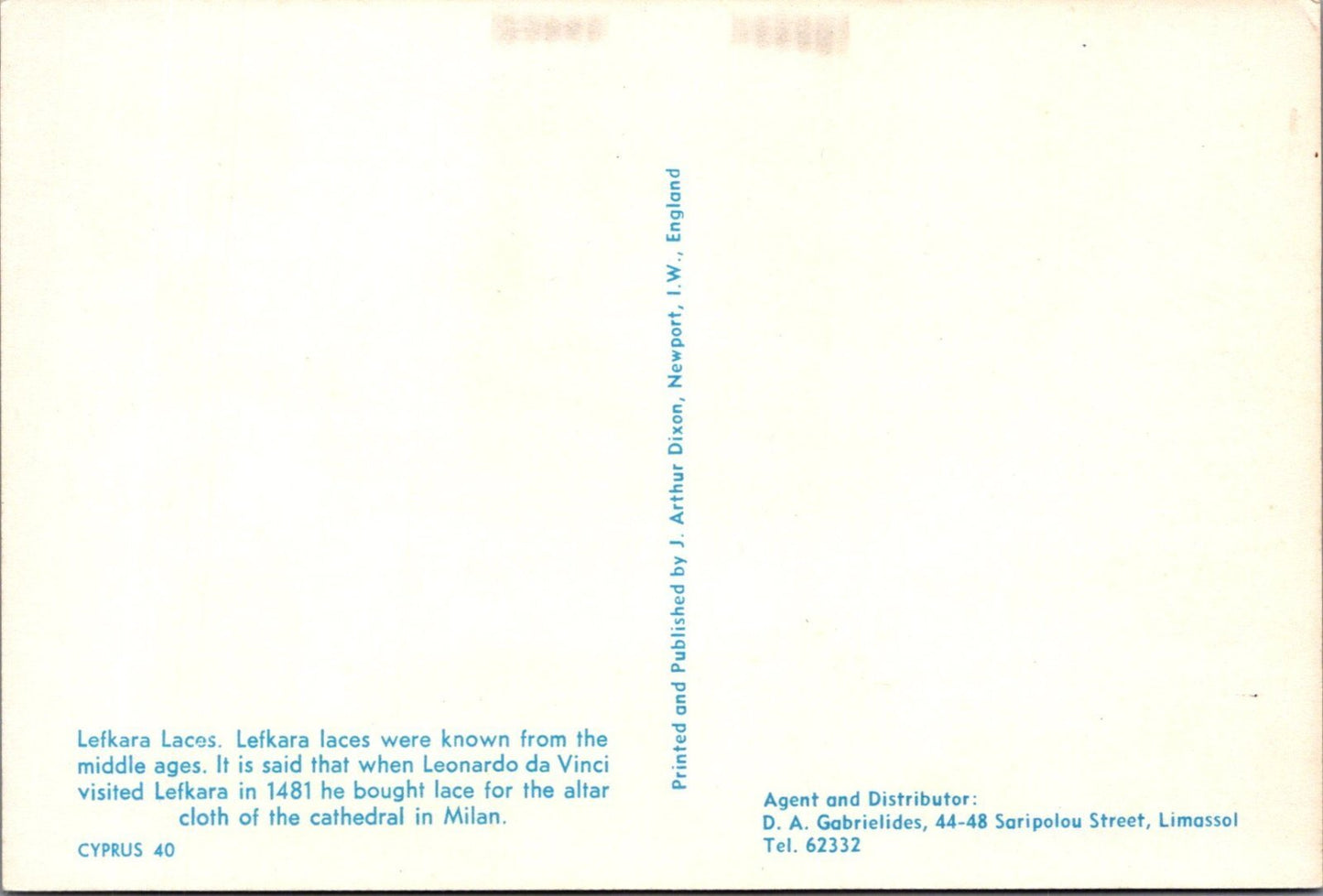 Cyprus Postcard: Lefkara Laces Village Craft Needlework Street Scene XT3855