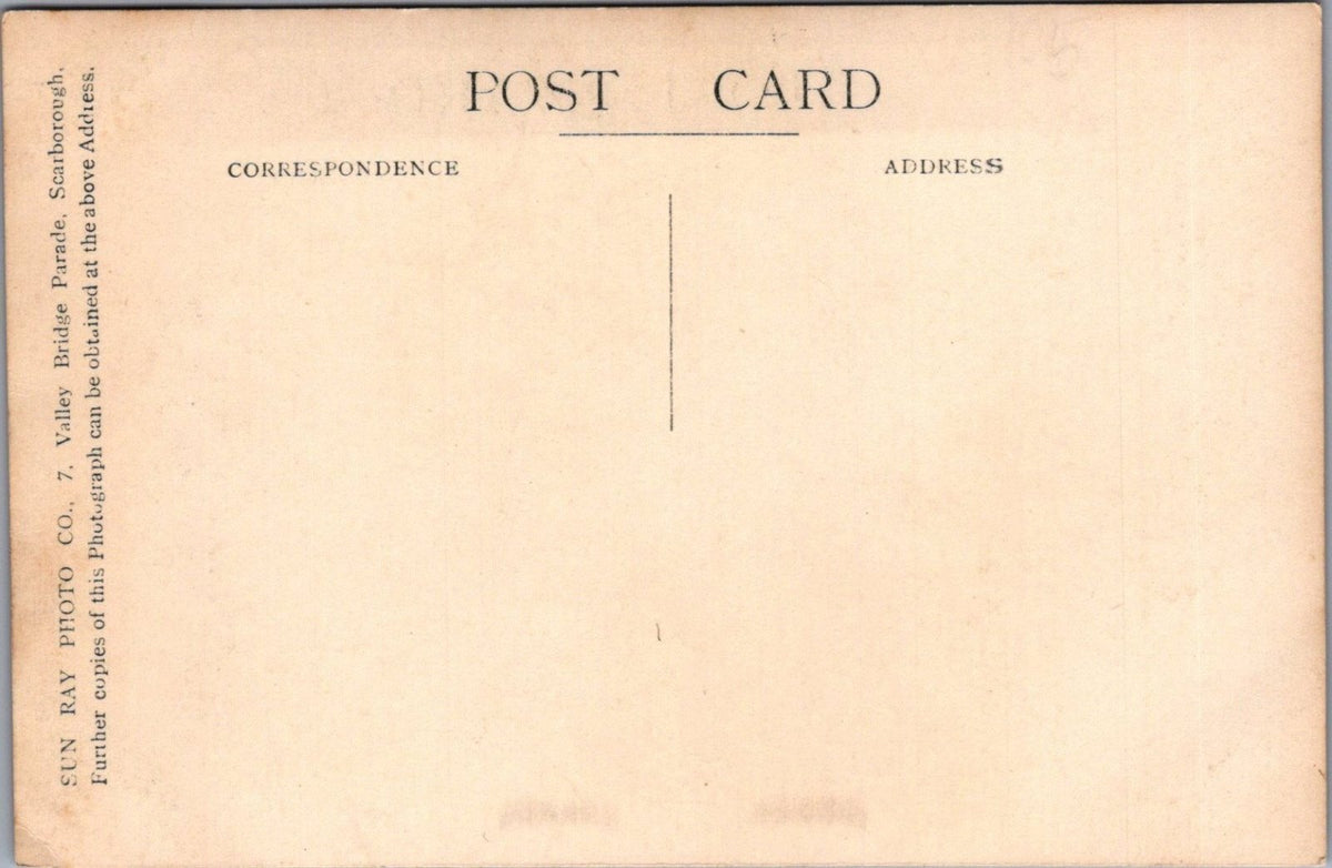 Yorkshire Postcard:Scarborough Valley Bridge Promenade Rain Fashion 1920s XT5336