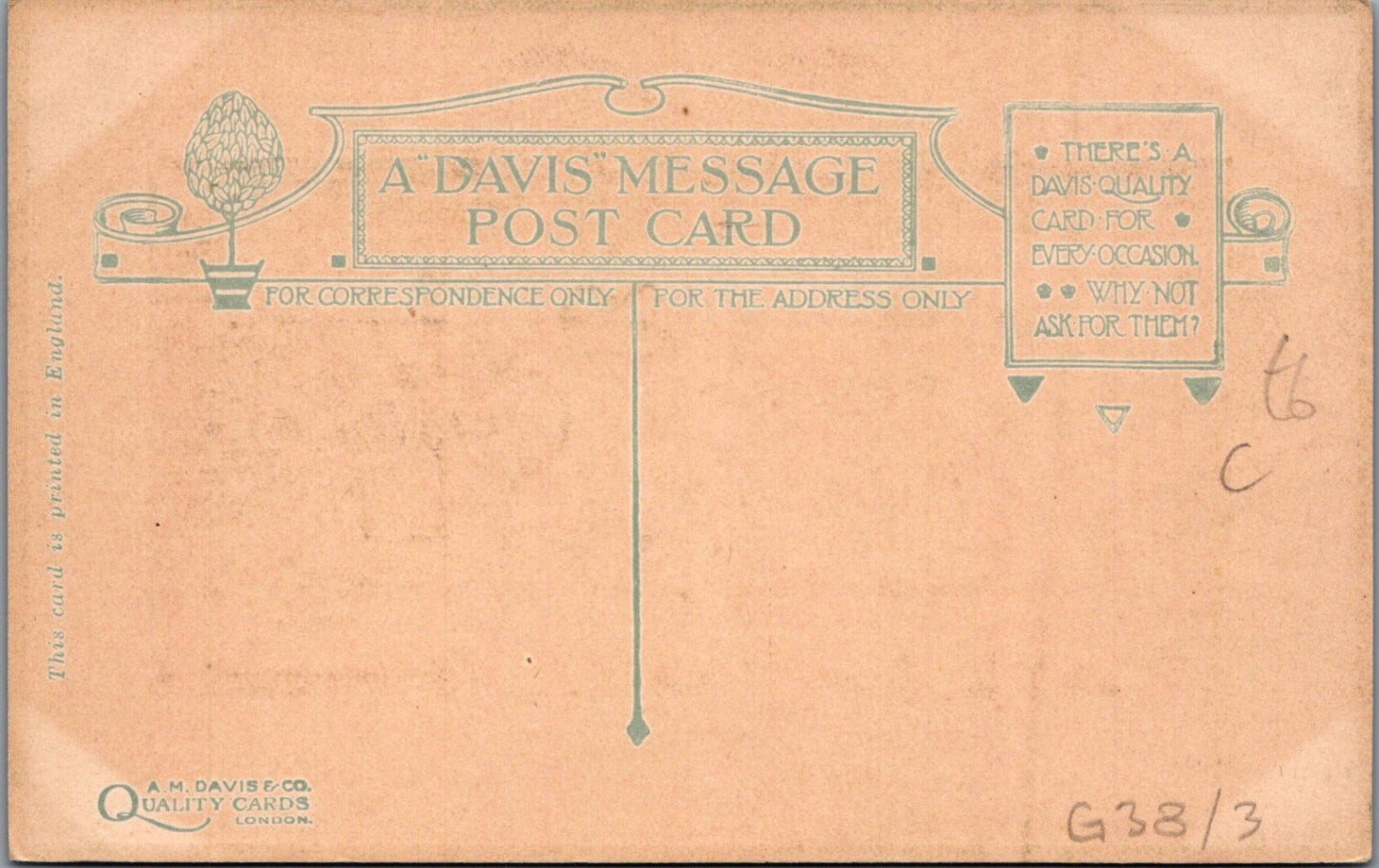 Humour Postcard: Here Is A Picture Of The Penny Comic Verse Art Nouveau XT3599