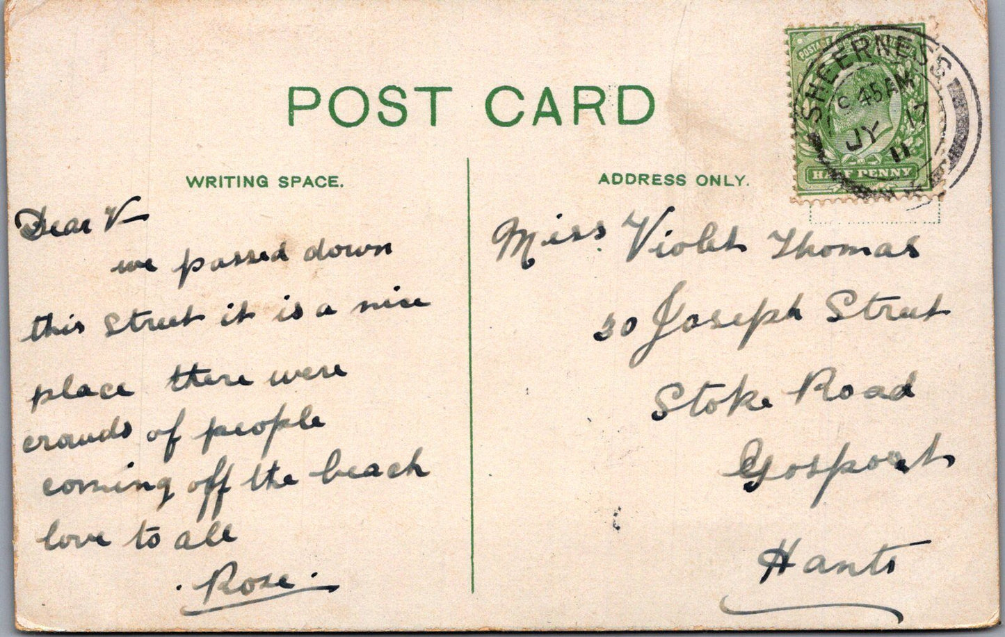 Essex Postcard: Southend On Sea High Street Pier Hotel Shops 1911 XT4334