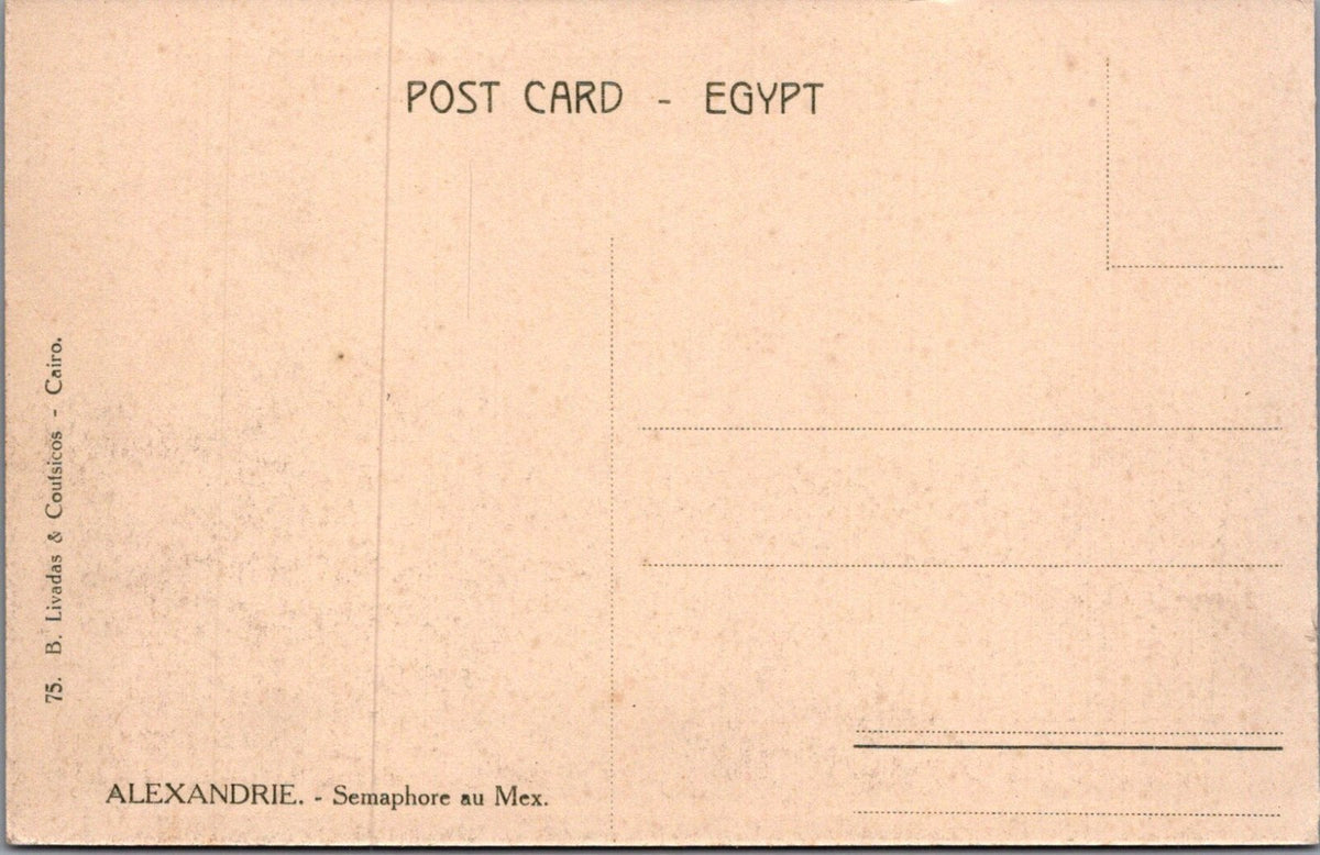 Egypt Postcard: Alexandria The Semaphore In Mex Coast Street Scene XT5510