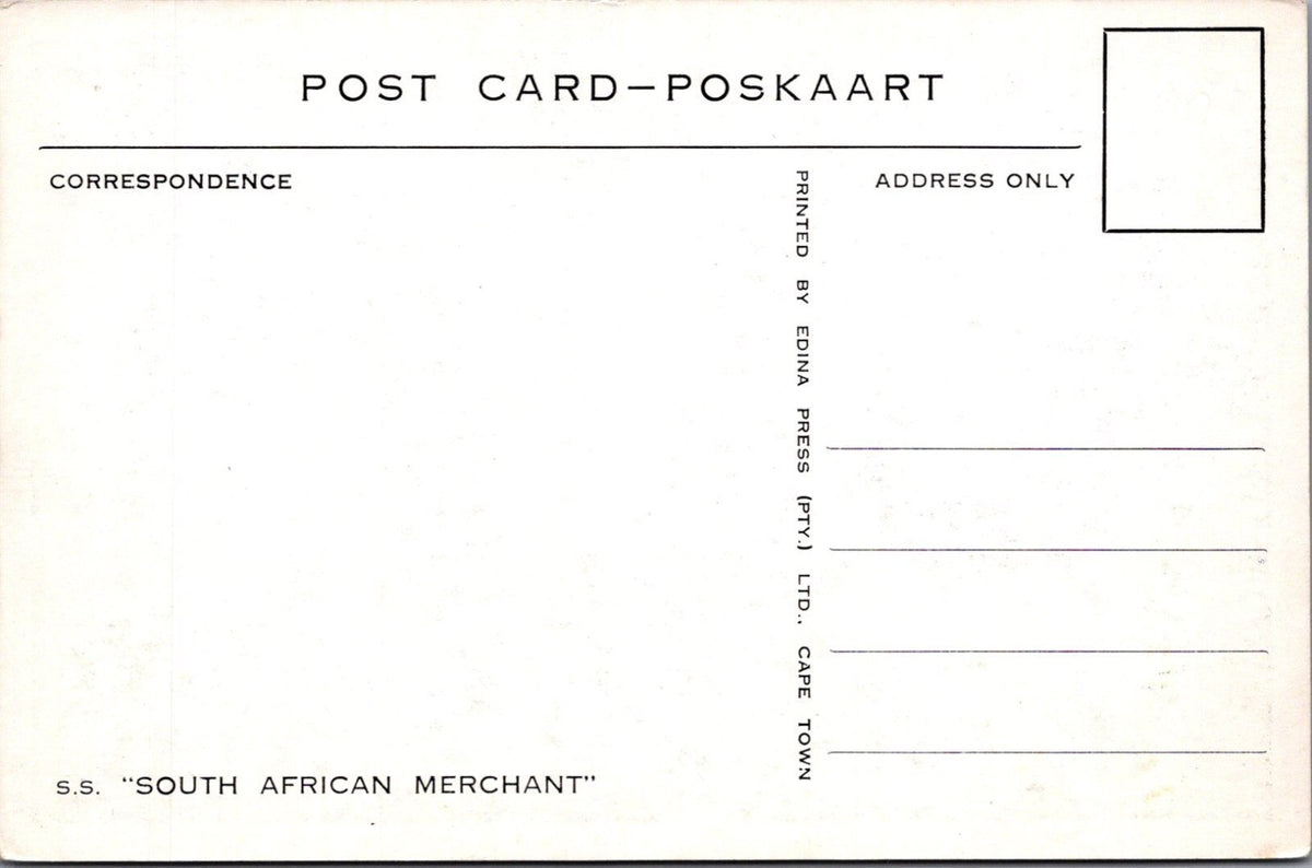 Ship Postcard: South African Merchant Cargo Ship Vessel Cape Town XT5275