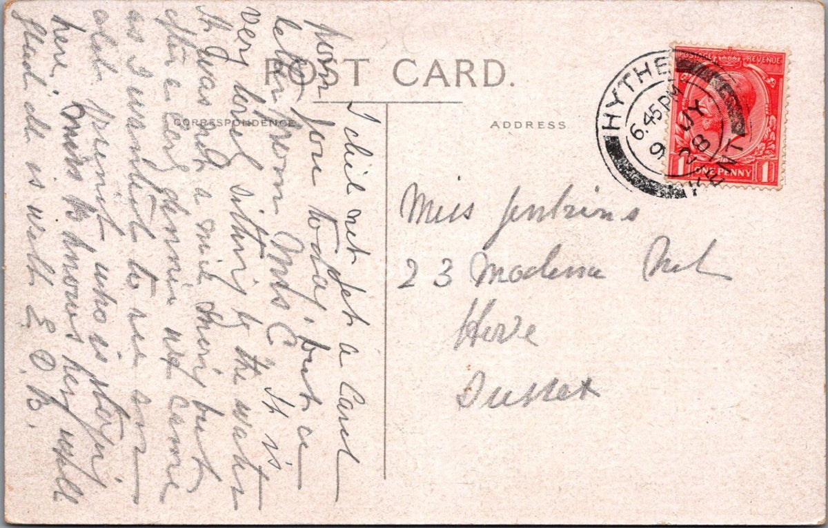 Kent Postcard: Hythe High Street Town Shops Dan West & Son View 1920s XT5087