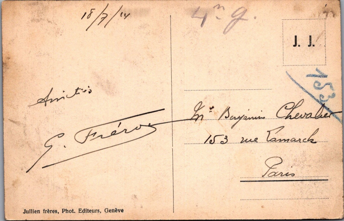 France Postcard: Chamonix Traversee des Crevasses Mer de Glace 1914 XT5174