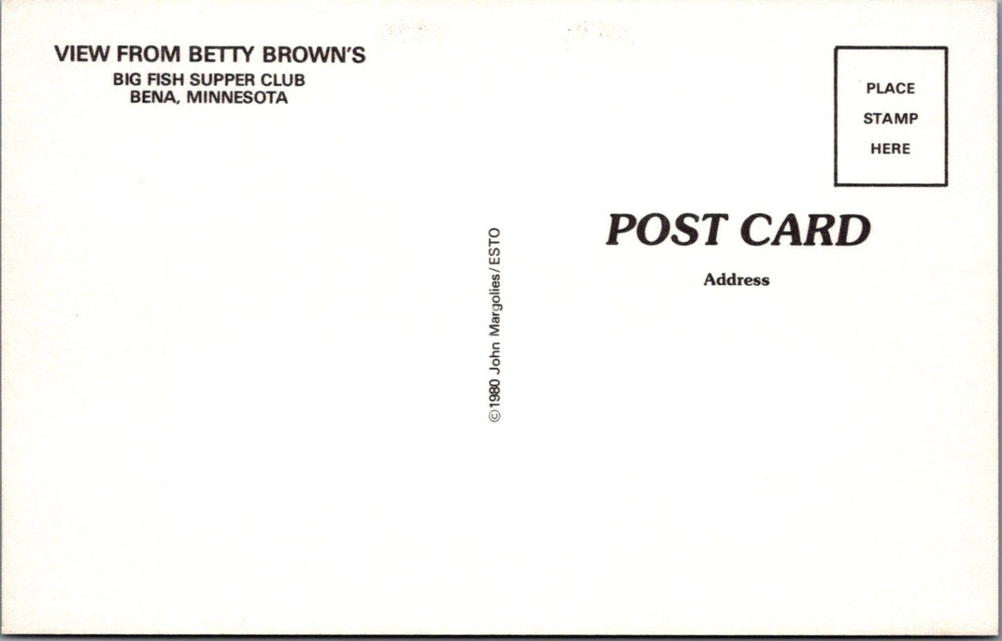 Minnesota Postcard: Bena, Big Fish Supper Club Musky 1980's XT4409