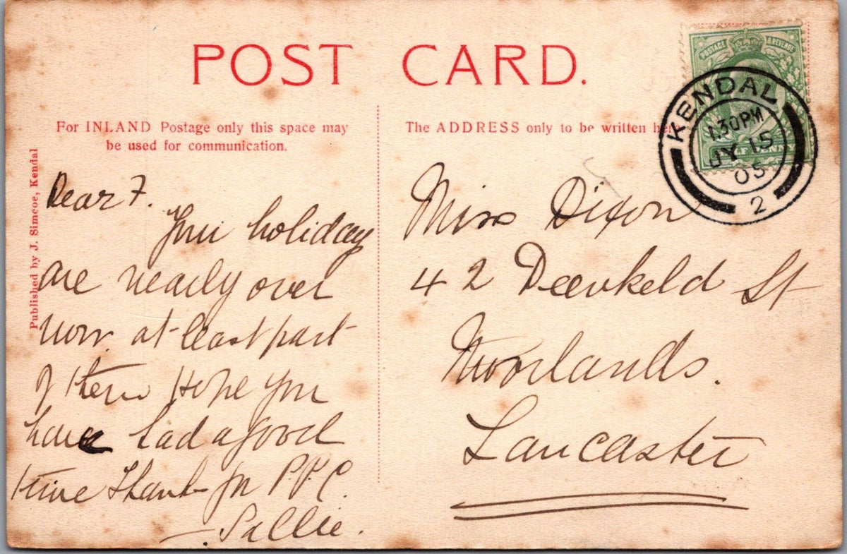 Cumbria Postcard: Arnside Promenade Estuary Waterfront Pier View 1905 X5570