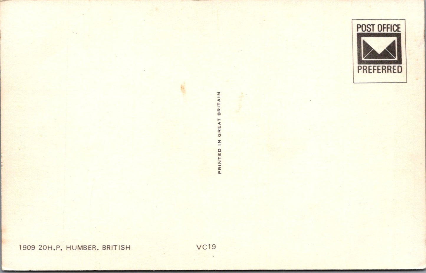 Transport Postcard: Humber 20H.P. 1909 Vintage Car Veteran Automobile 1970s XT4763