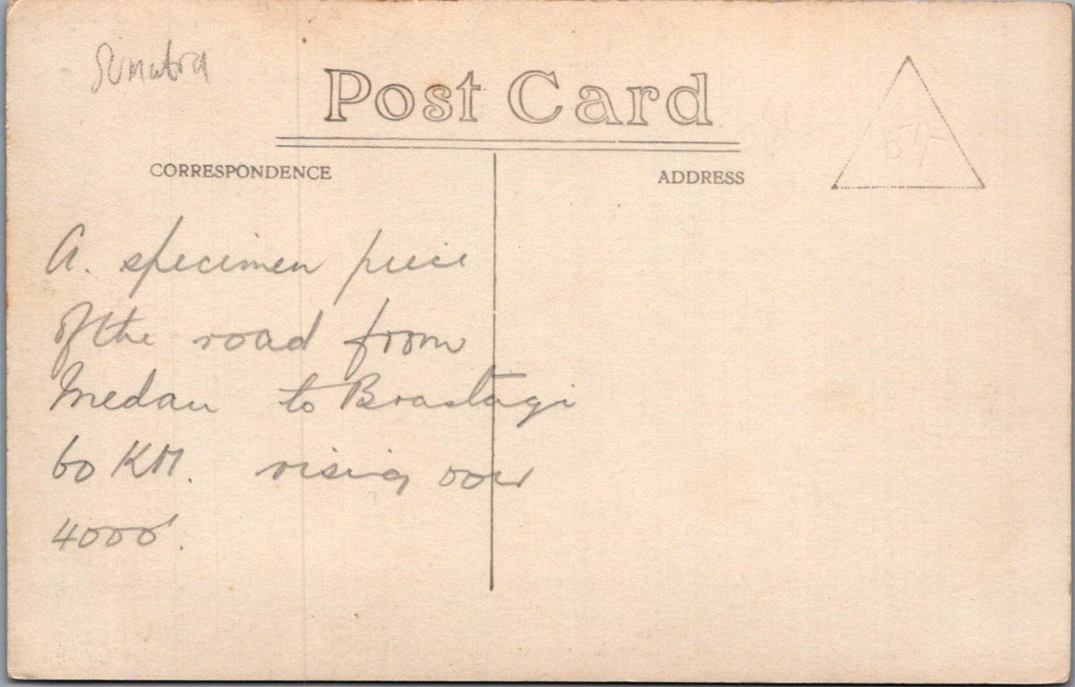 Sumatra Postcard: Mountain Road From Medan To Brastagi Hairpin Bend 1920s XT5463