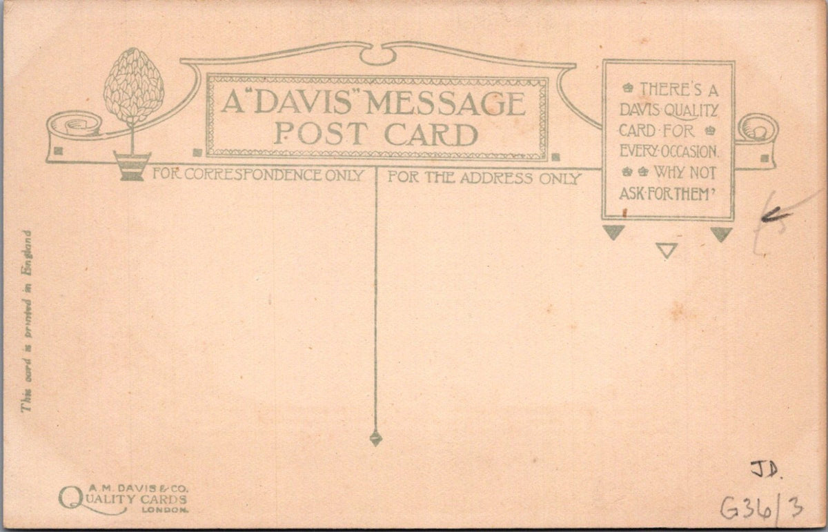 Humour Postcard: I Am Thinking Just The Same Comic Verse Art Nouveau XT3603