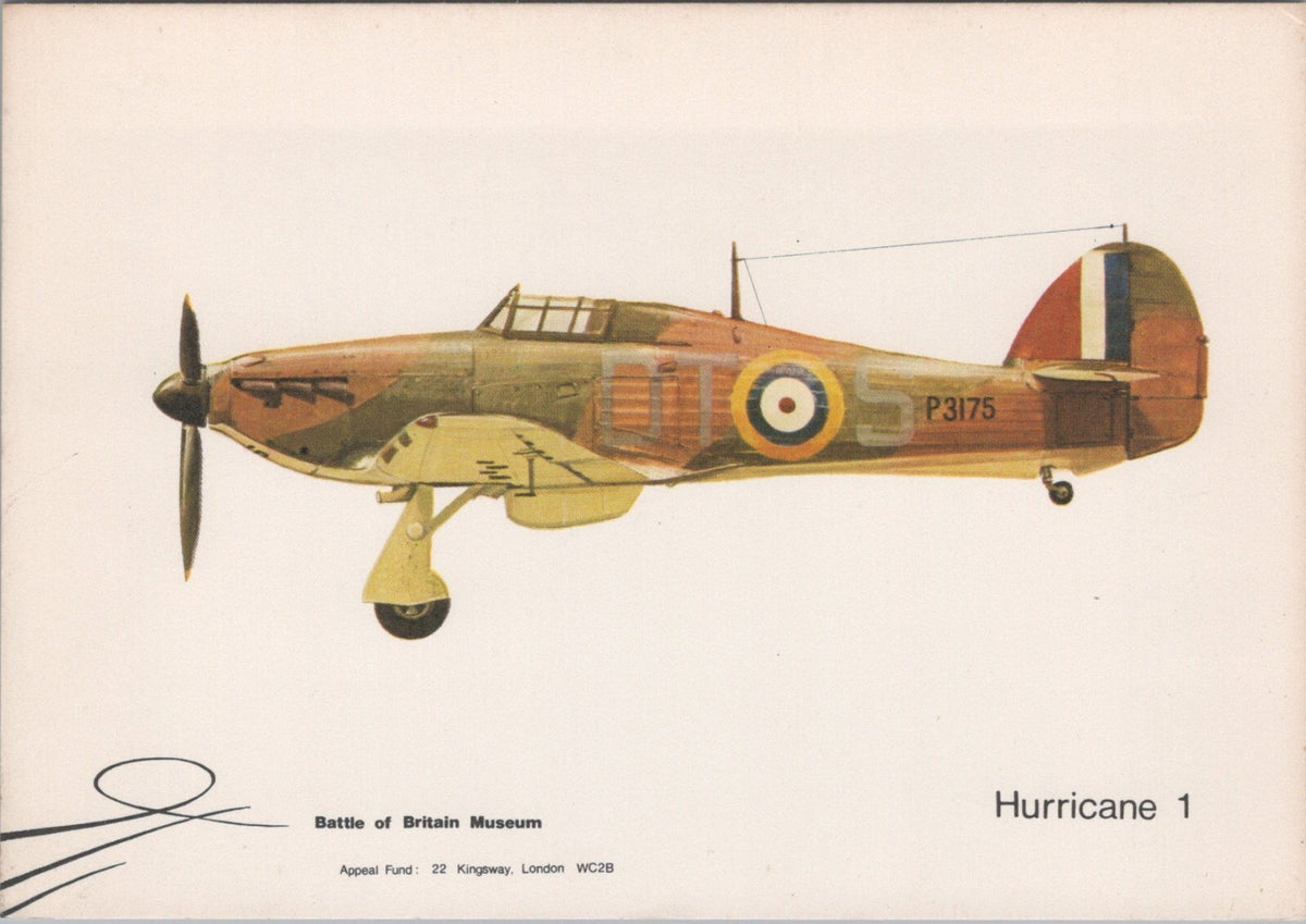 Aviation Postcard: Battle Of Britain Museum Hawker Hurricane 1 Fighter XT5201