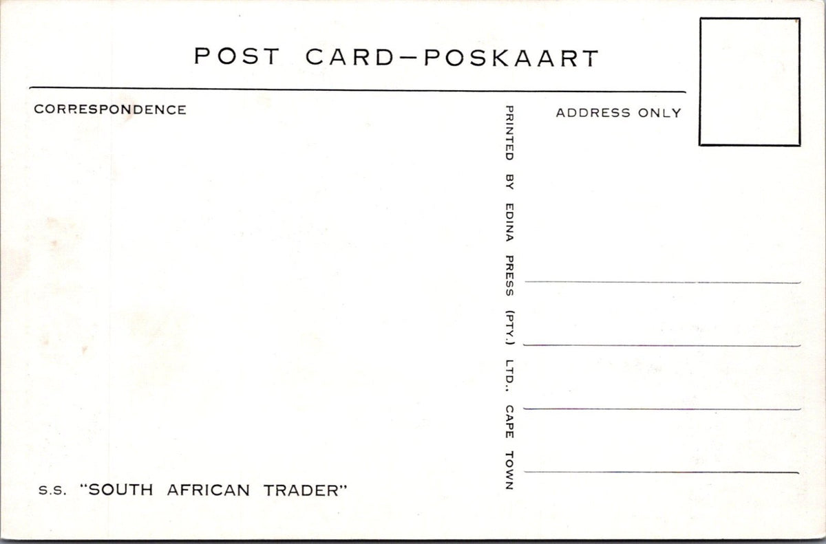 Ship Postcard: South African Trader Cargo Ship Merchant Vessel Cape Town XT5274