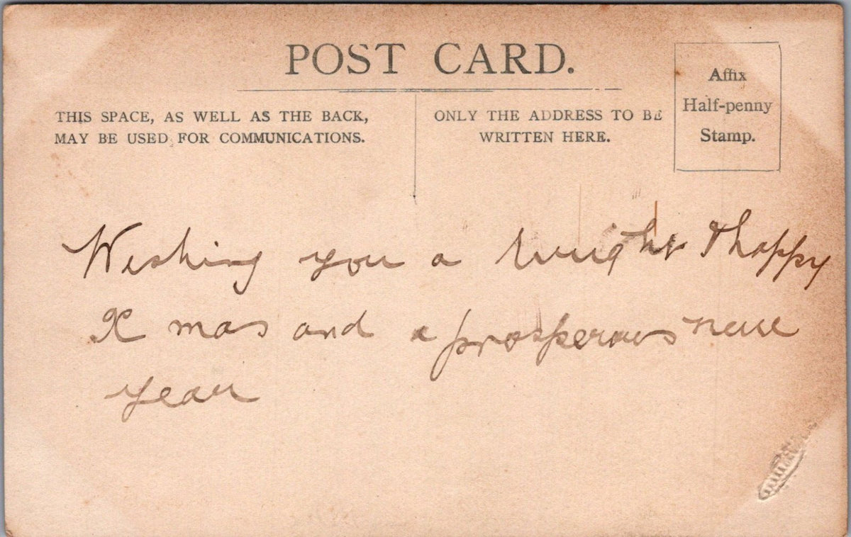 Fashion Postcard: Edwardian Couple Studio Portrait Smart Dress RPPC XT5625