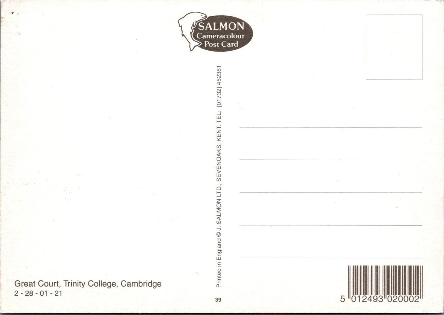 Cambridgeshire Postcard - Cambridge - Great Court, Trinity College RRR1394