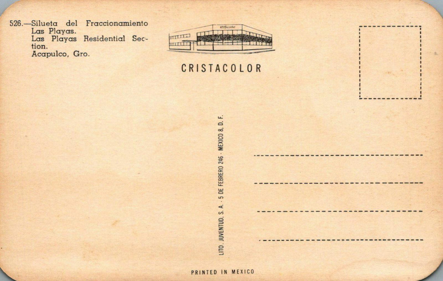 Mexico Postcard - Las Playas Residential Section, Acapulco RS22208