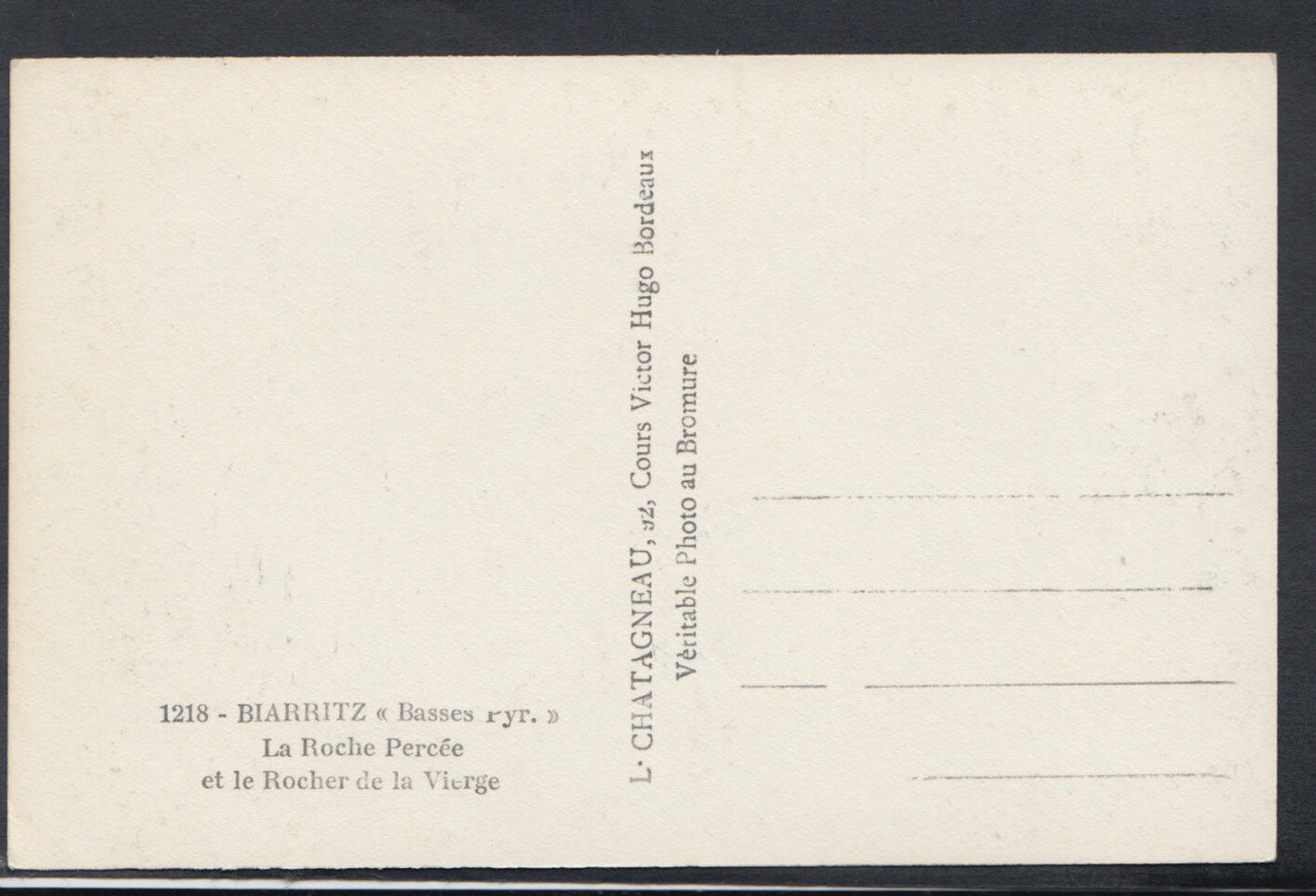 France Postcard - Biarritz - La Roche Percee Et Le Rocher De La Vierge RS9560
