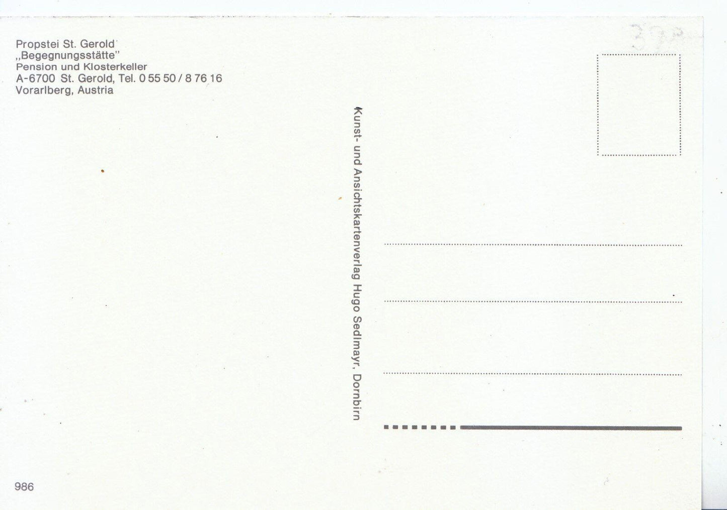 Austria Postcard - Propstel St Gerold - Begegnungsstatte, Pension SM382