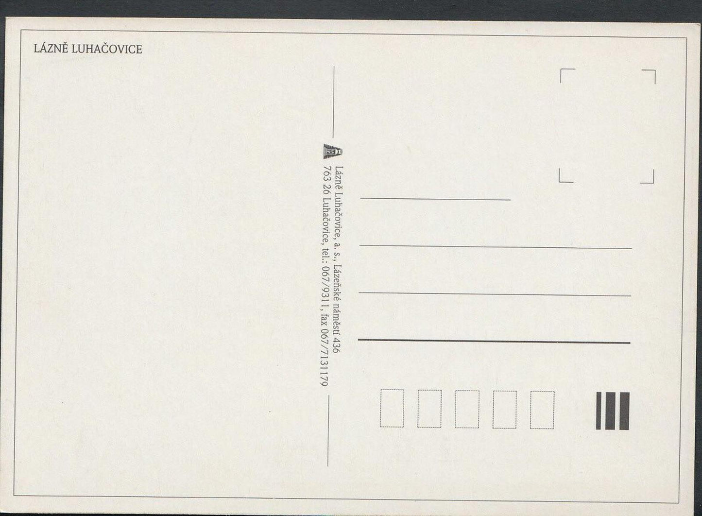 Czech Republic Postcard - Lazne Luhacovice RR1773