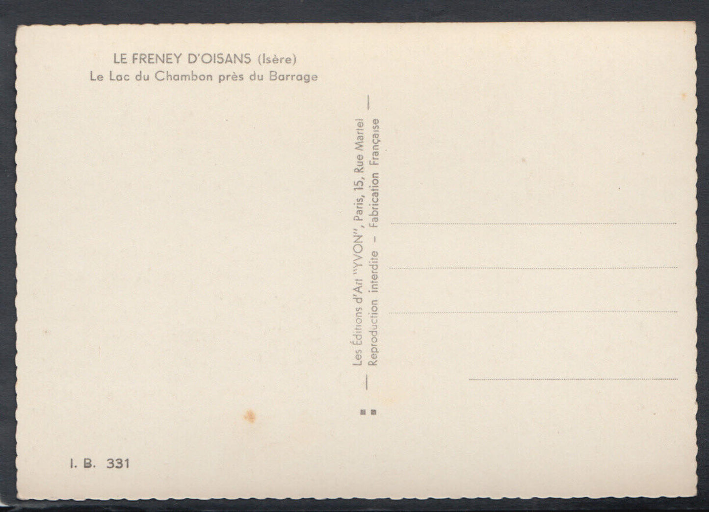 France Postcard - Le Freney D'Oisans (Isere) - Le Lac Du Chambon RR5788