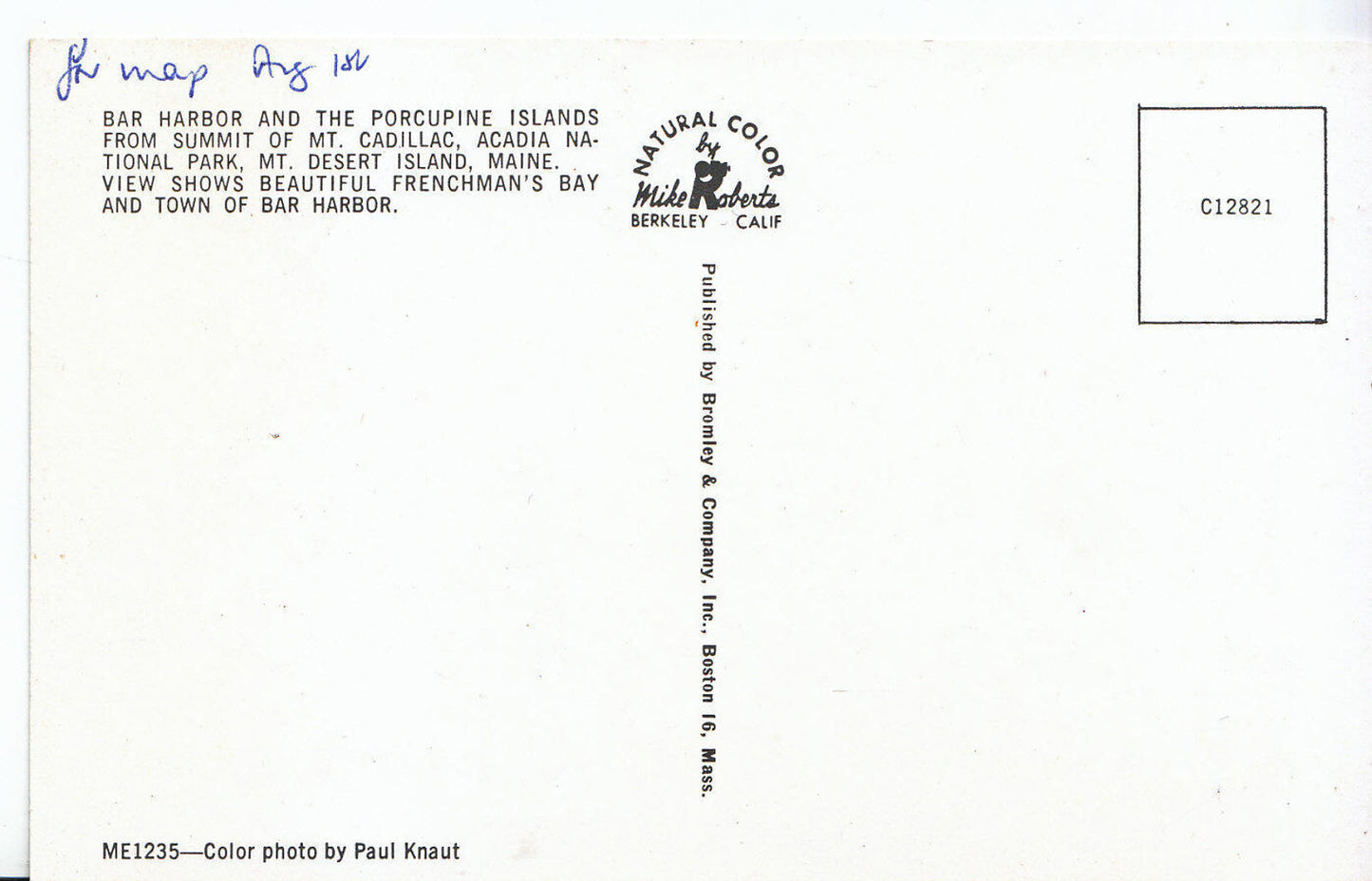 America Postcard - Desert Island - Maine - Frenchman's Bay & Bar Harbor ZZ3023
