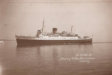 Load image into Gallery viewer, Shipping Postcard - S.S.St Patrick Entering St Peter Port Harbour, Guernsey XT79