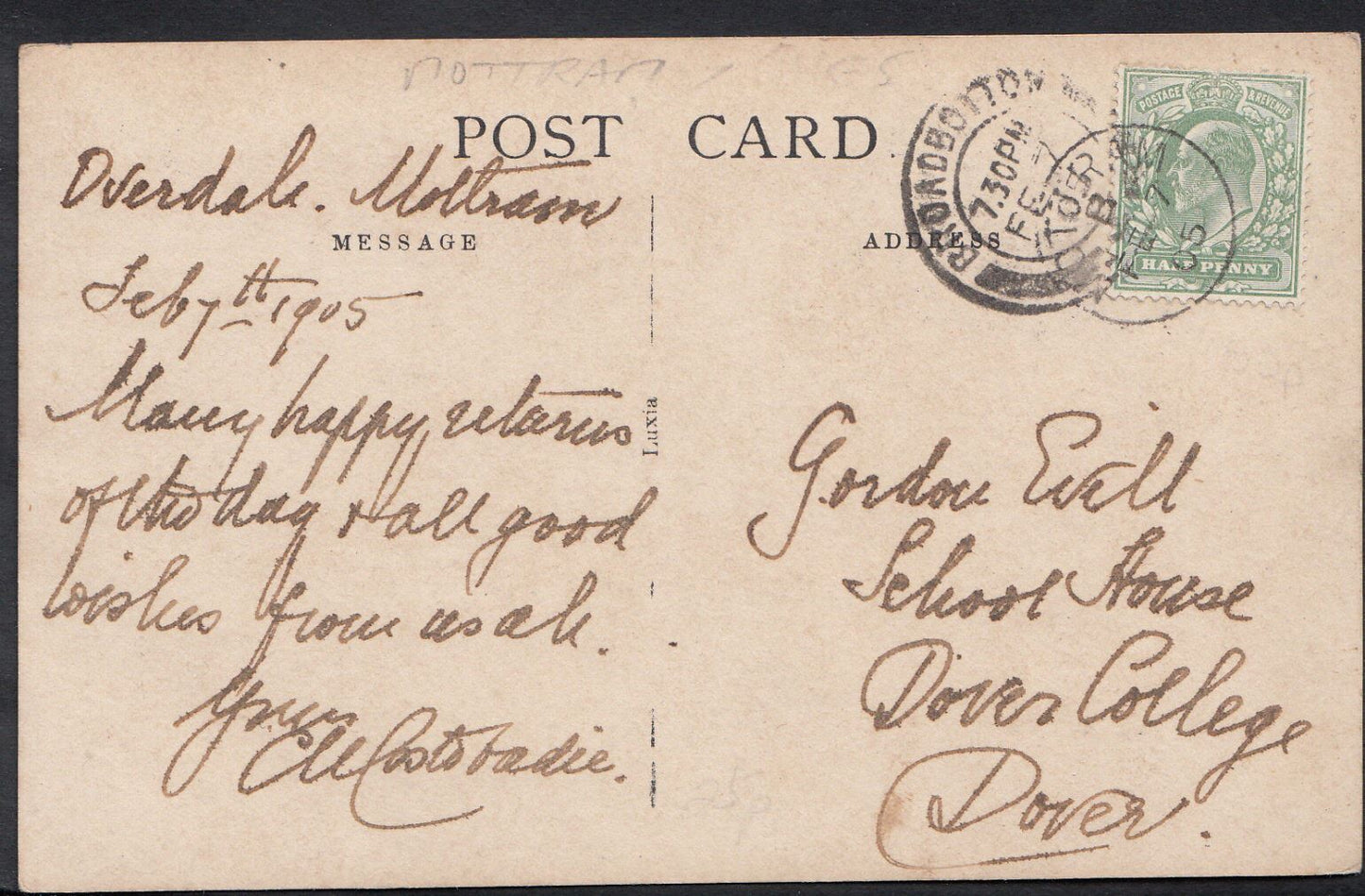 Cheshire Postcard - Large Detached House, Overdale, Mottram DR298