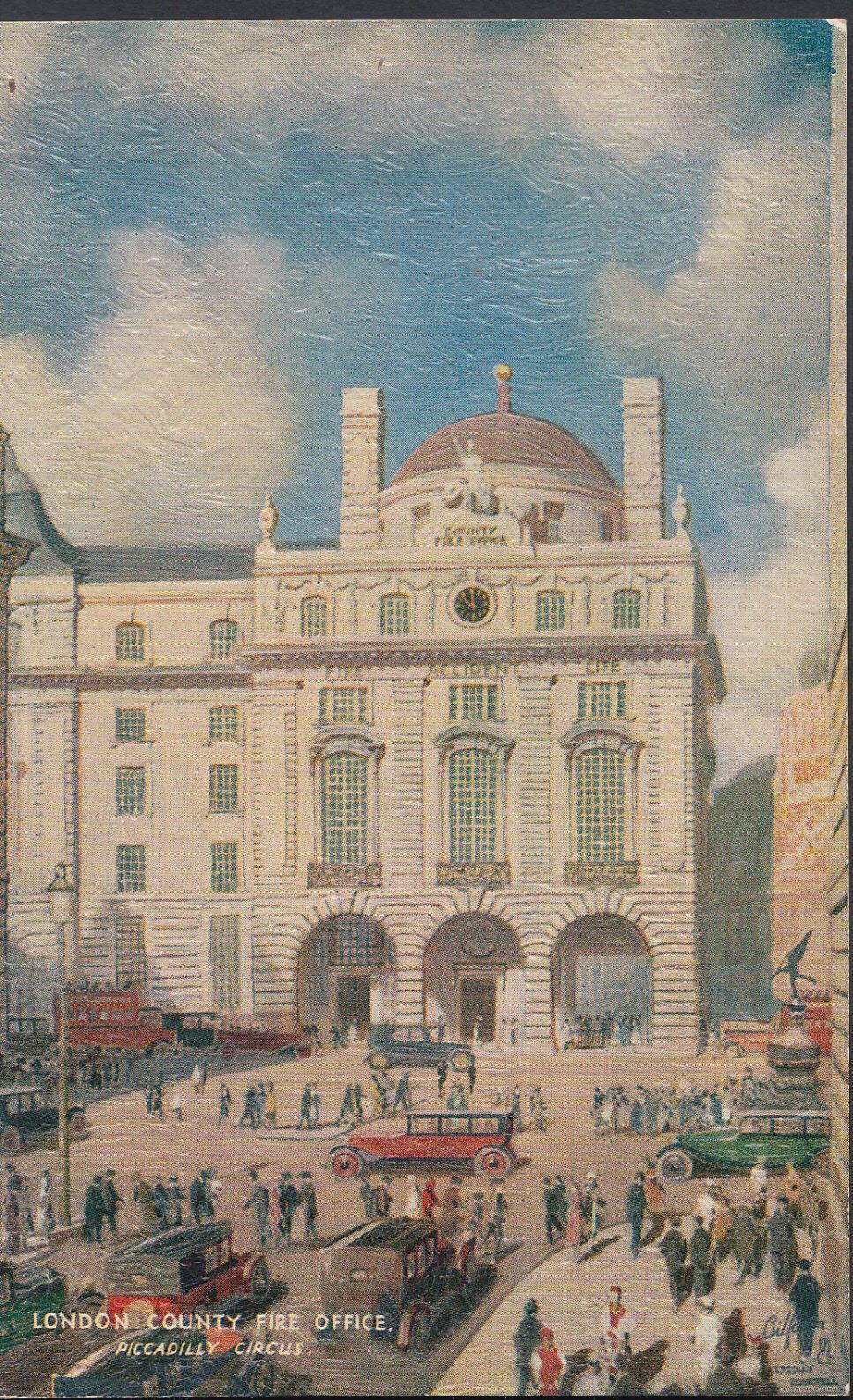 London Postcard - London County Fire Office, Piccadilly Circus U1883