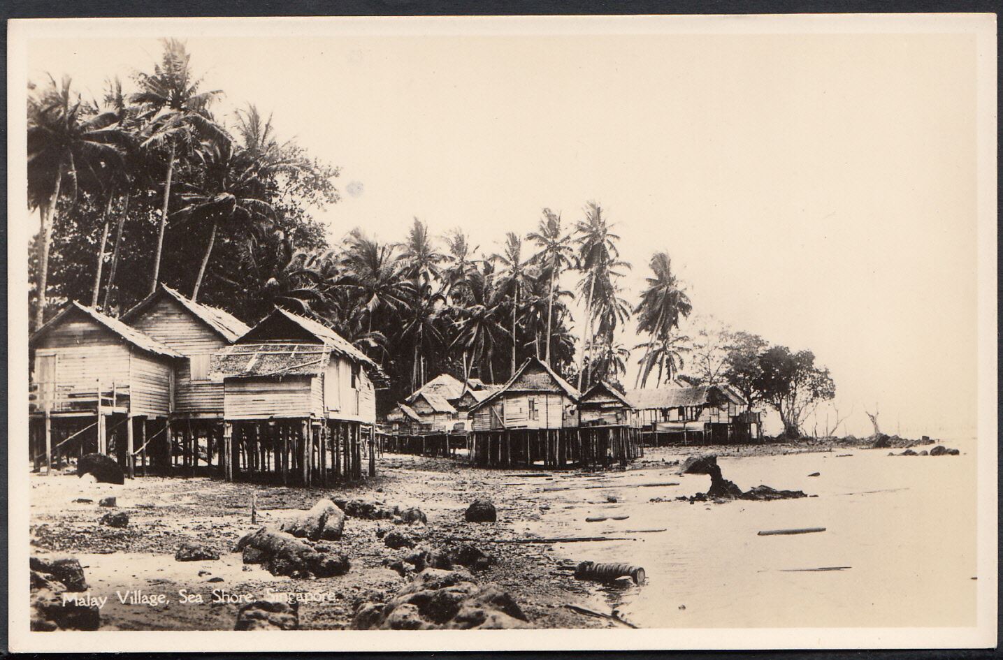 Asia Postcard - Malay Village, Sea Shore, Singapore RT2259