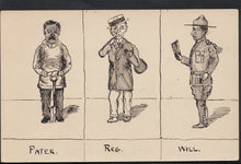 Load image into Gallery viewer, Artist Postcard - Pencil Drawings - Pater, Reg, Will U1534