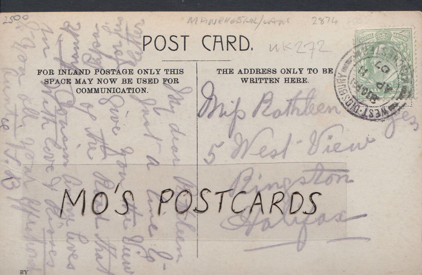 Lancashire Postcard - Lansdowne Road, West Didsbury A9761