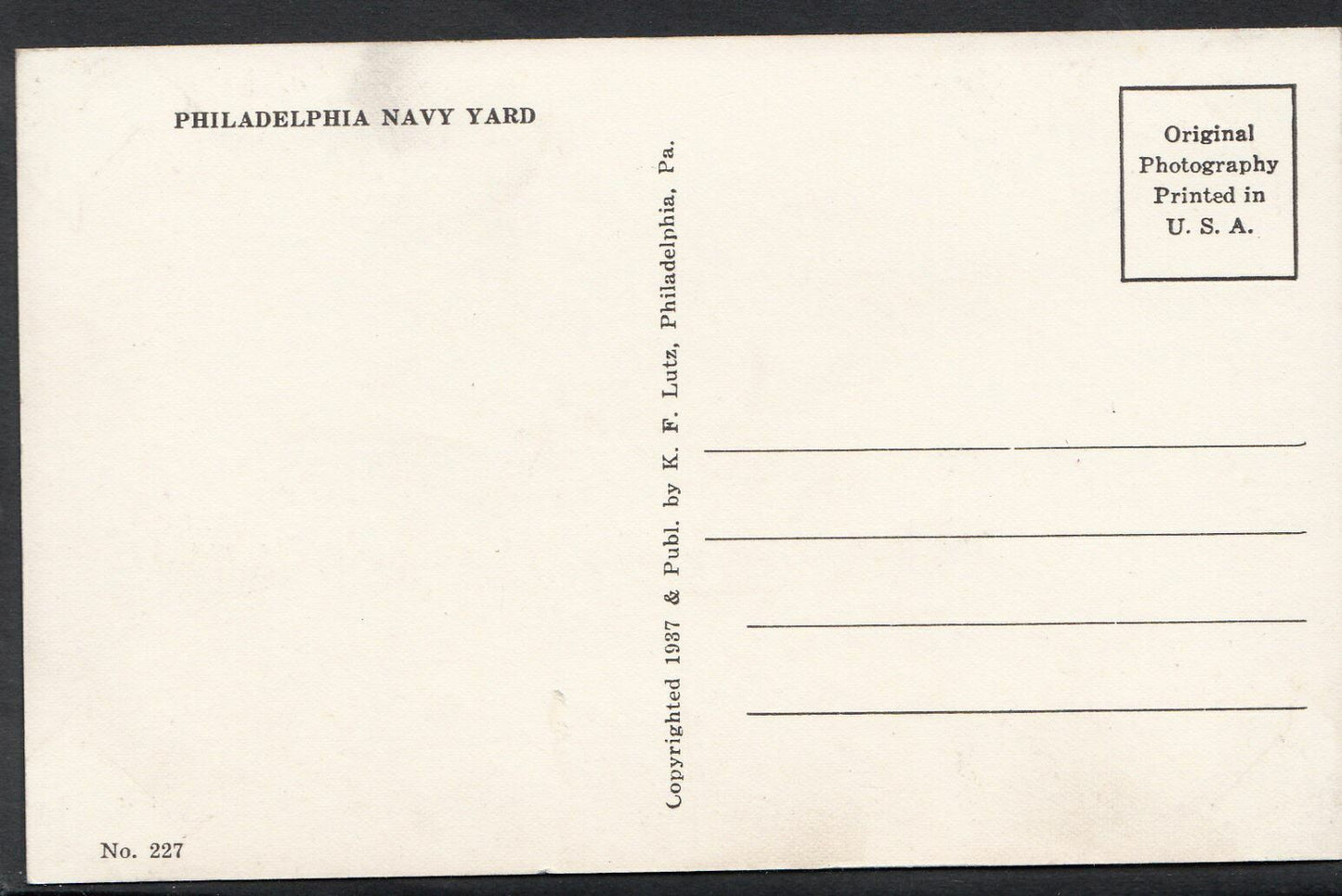 America Postcard - Navy Yard, Philadelphia A8631