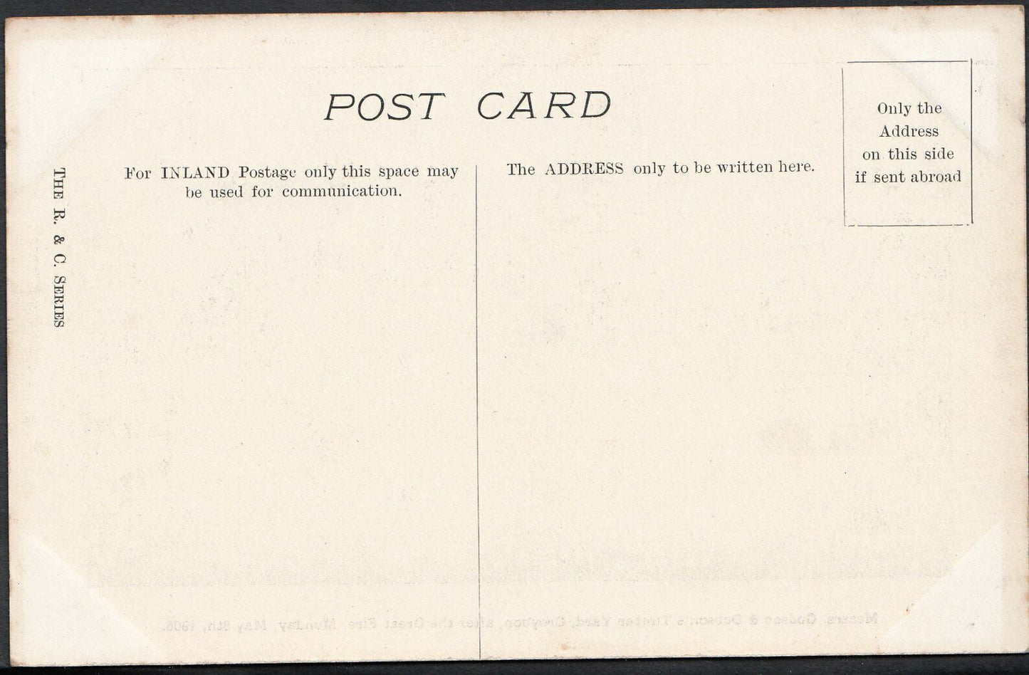 Surrey Postcard - Godson & Dobson's Timberyard Fire Croydon 1905 - B631