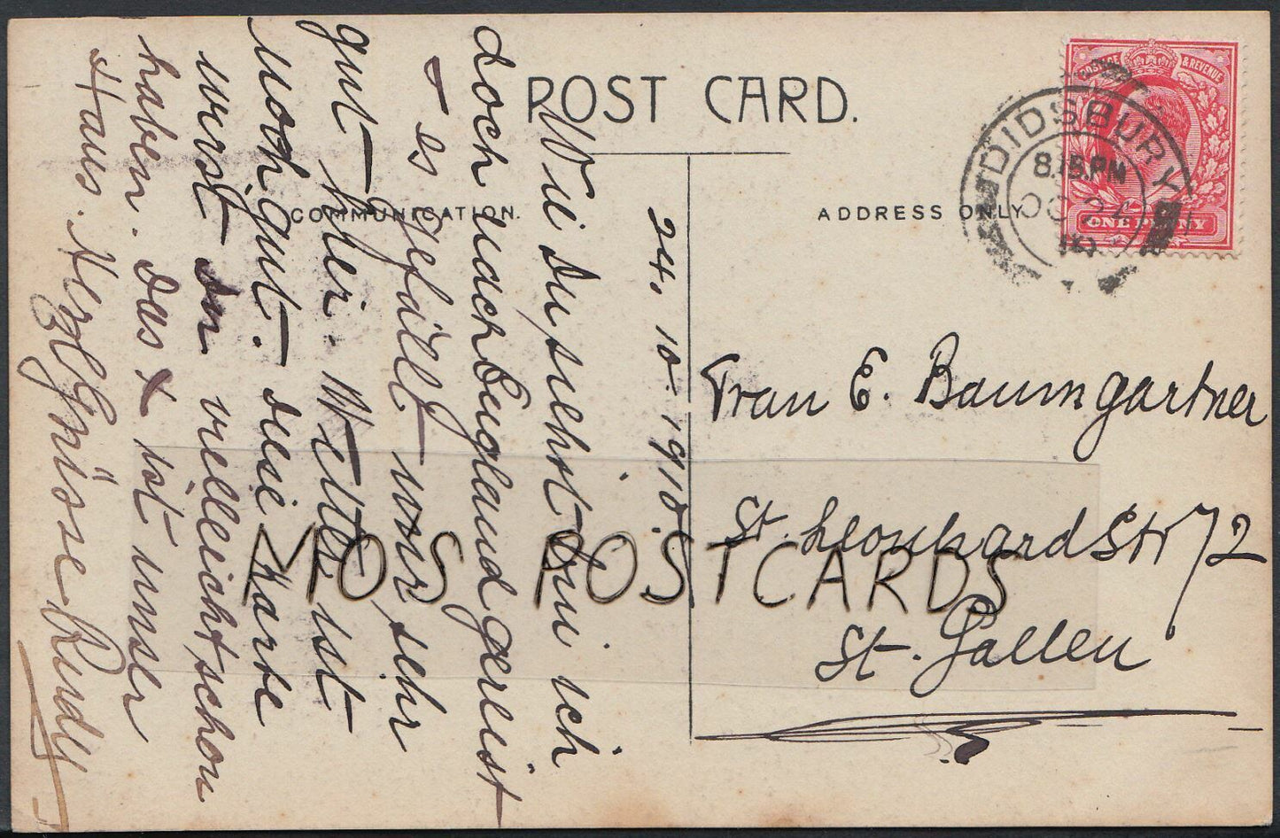 Lancashire Postcard - Parkfield Road, Didsbury A4293