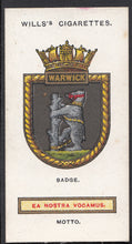 Load image into Gallery viewer, Wills Cigarette Card - Ships Badges Card No 36 - Warwick