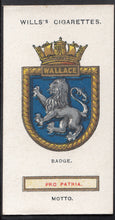 Load image into Gallery viewer, Wills Cigarette Card - Ships Badges Card No 34 - Wallace