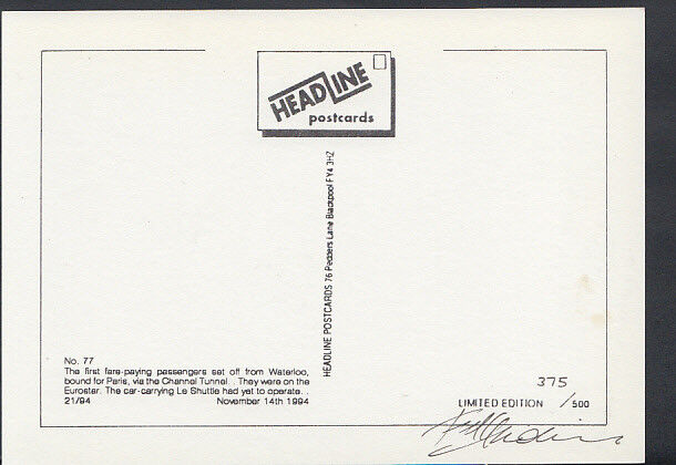 Headline Postcard - Trains - Eurostar - The Year of Le Shuttle RR2652