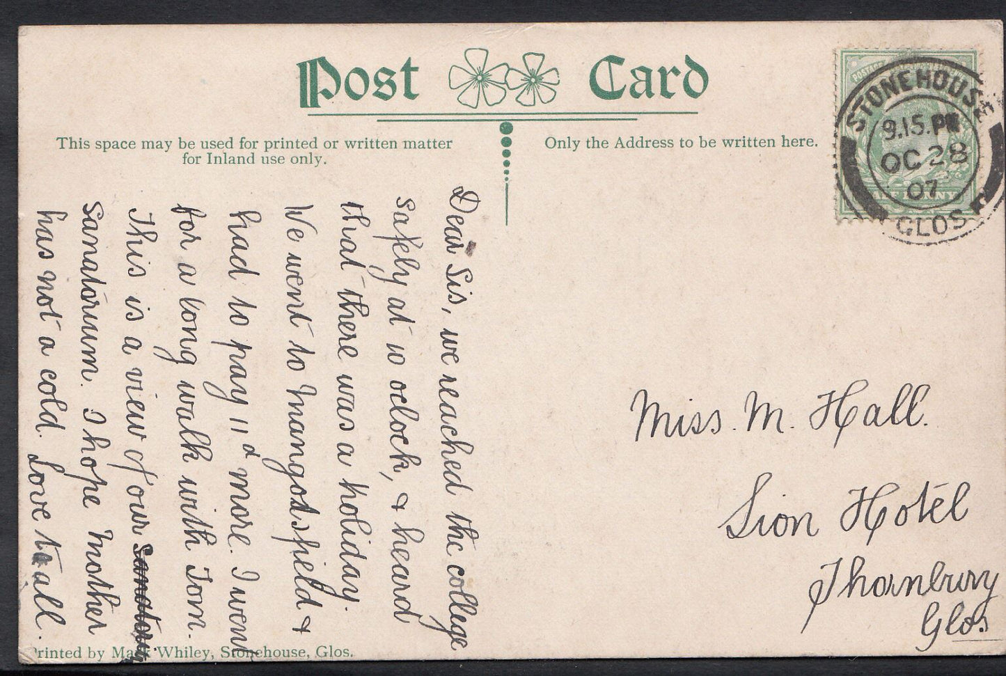 Gloucestershire Postcard - Ivy Grove, Stonehouse A8515