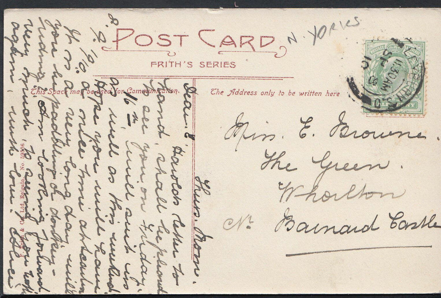 Yorkshire Postcard - View of Middleham RT286