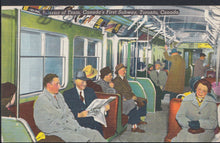 Load image into Gallery viewer, Canada Postcard - Interior of Train, Canada's First Subway, Toronto MB1424